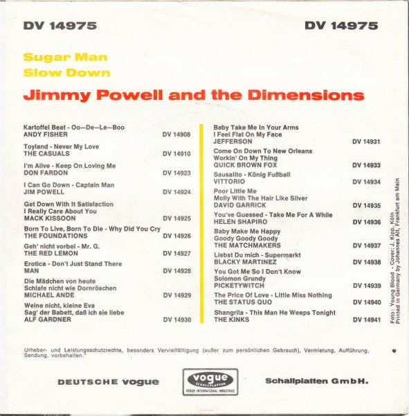 Jimmy Powell And The Dimensions* -Sugar Man