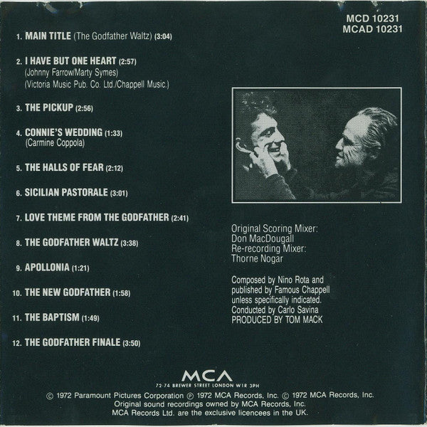 Nino Rota -The Godfather (Music From The Original Motion Picture Soundtrack)