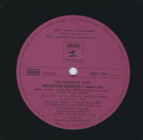 Houston Person -Underground Soul!