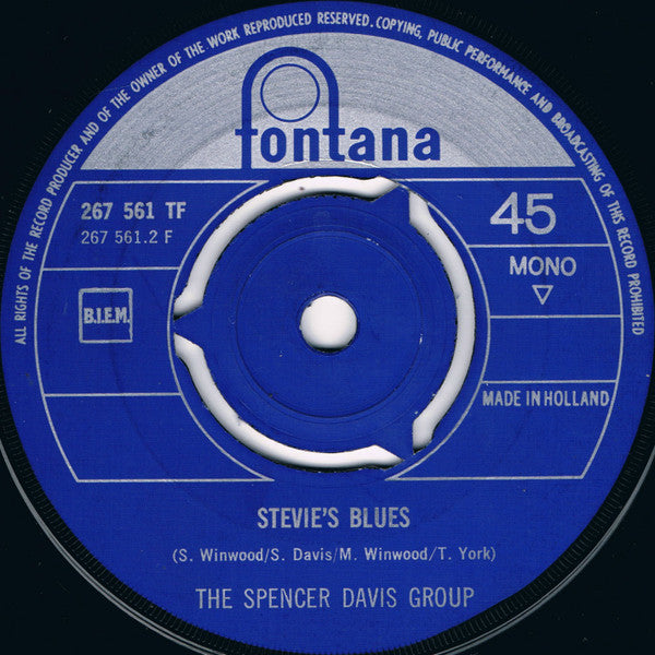 The Spencer Davis Group -Somebody Help Me / Stevie's Blues
