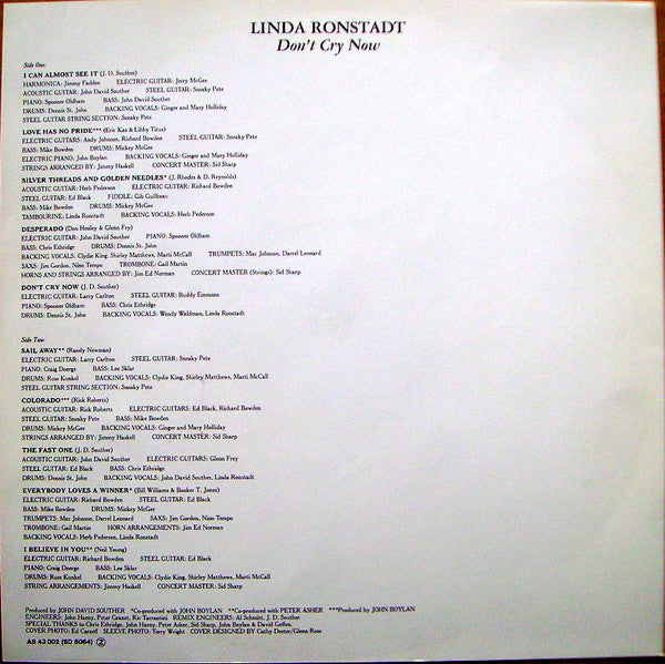 Linda Ronstadt -Don't Cry Now