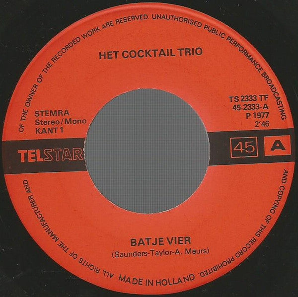 Het Cocktail Trio* - Batje Vier / Kangoeroe Eiland
