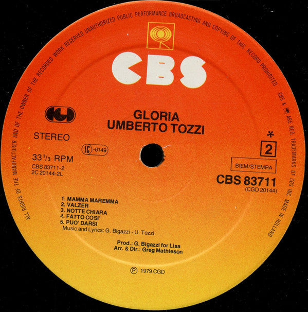 Umberto Tozzi -Gloria
