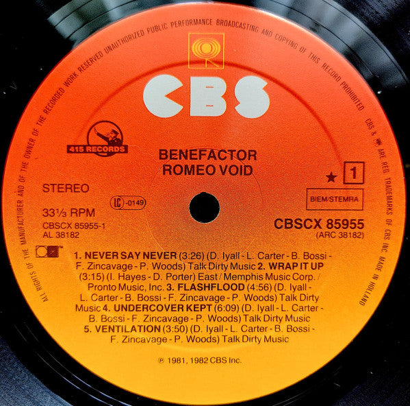Romeo Void -Benefactor