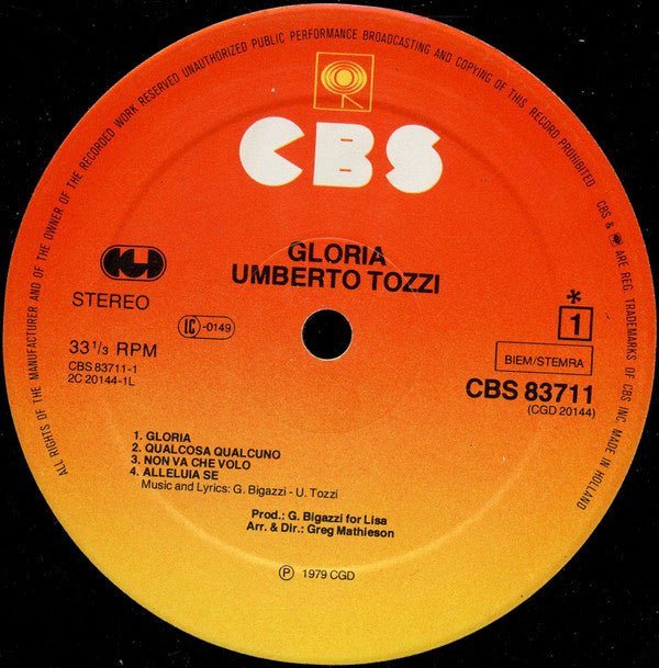 Umberto Tozzi -Gloria