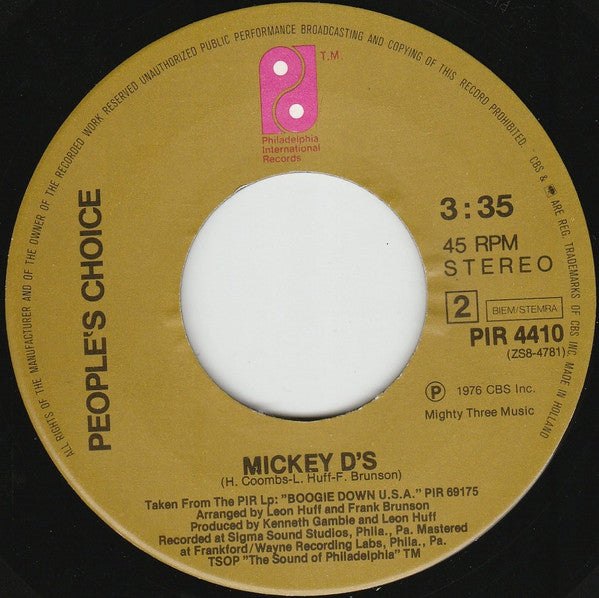 People's Choice - Here We Go Again / Mickey D's