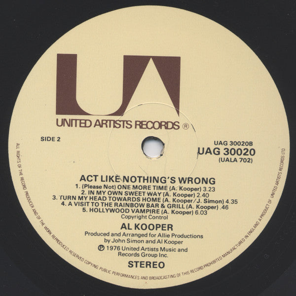 Al Kooper -Act Like Nothing's Wrong