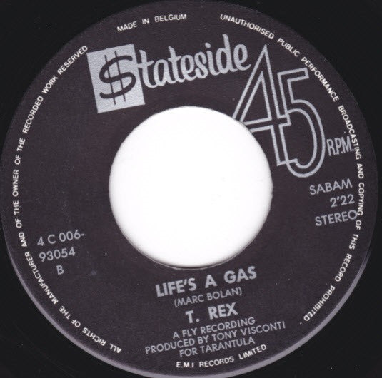 T. Rex -Jeepster / Life's A Gas