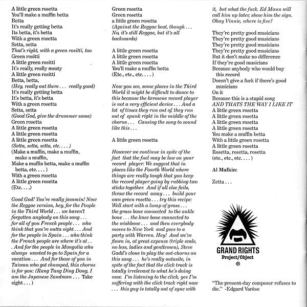 Zappa* -Joe's Garage Acts 1, 2 & 3