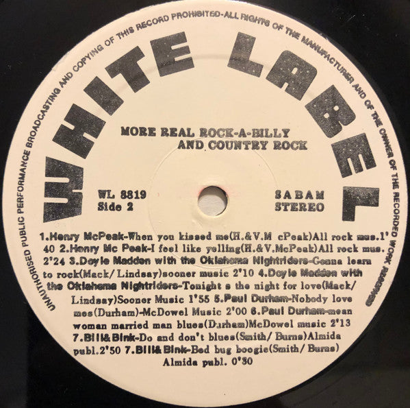 Various - More Real Rock-A-Billy And Country