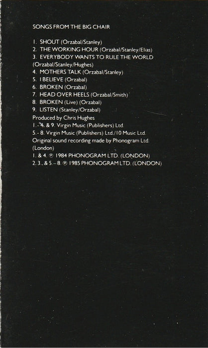 Tears For Fears -Songs From The Big Chair