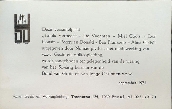 Miel Cools, Lea Cousin, Louis Verbeeck, Alma Celis, Peggy En Donald, De Vaganten & Bea Franssens -No Title