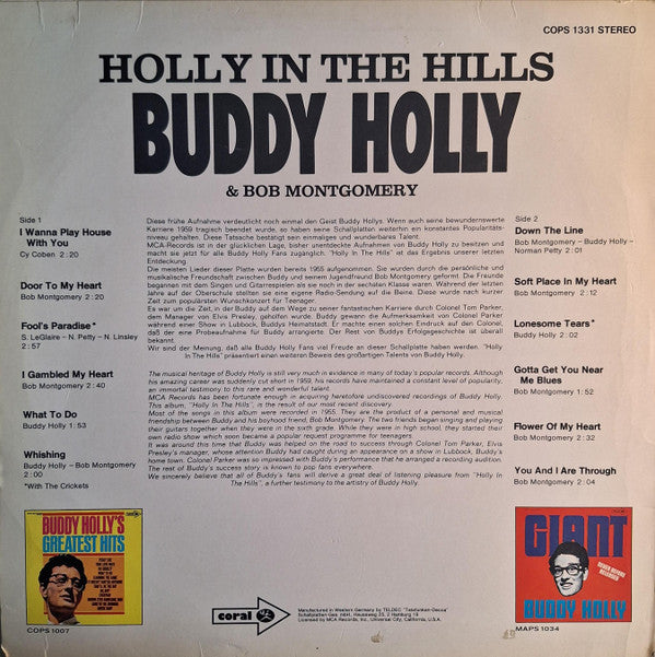 Buddy Holly & Bob Montgomery -Holly In The Hills