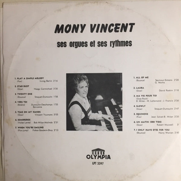 Mony Vincent -Relax - Mony Vincent Ses Orgues Et Ses Rythmes