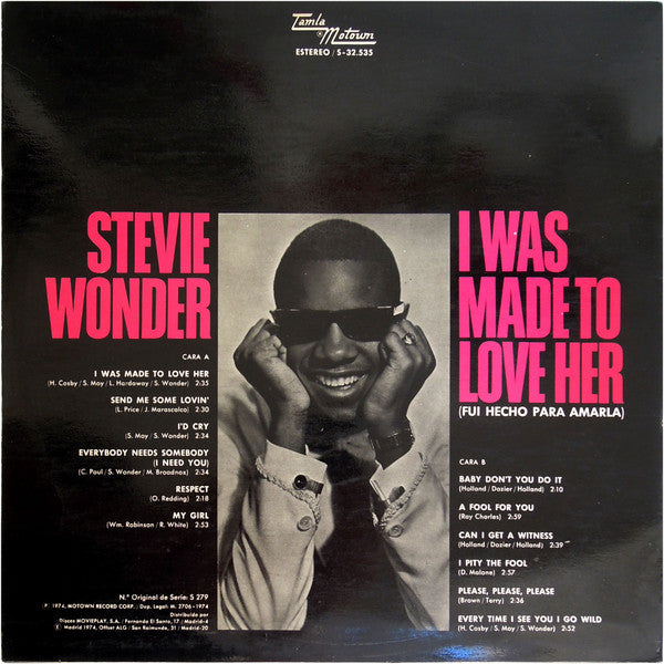 Stevie Wonder -I Was Made To Love Her = Fuí Hecho Para Amarla