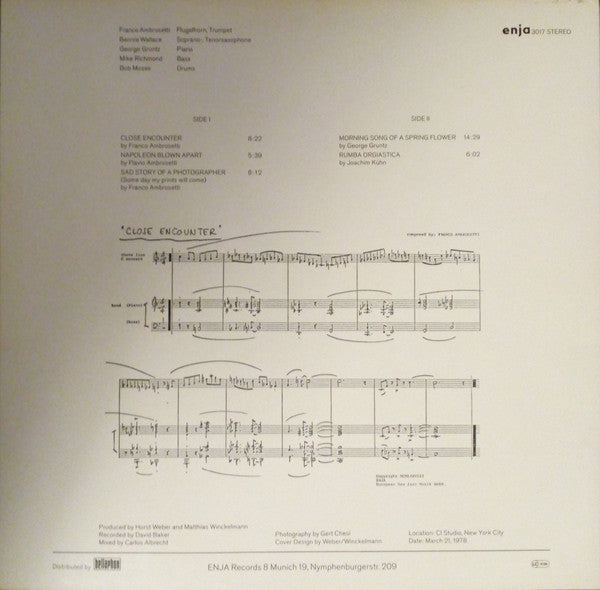 Franco Ambrosetti Quintet With Bennie Wallace - Close Encounter