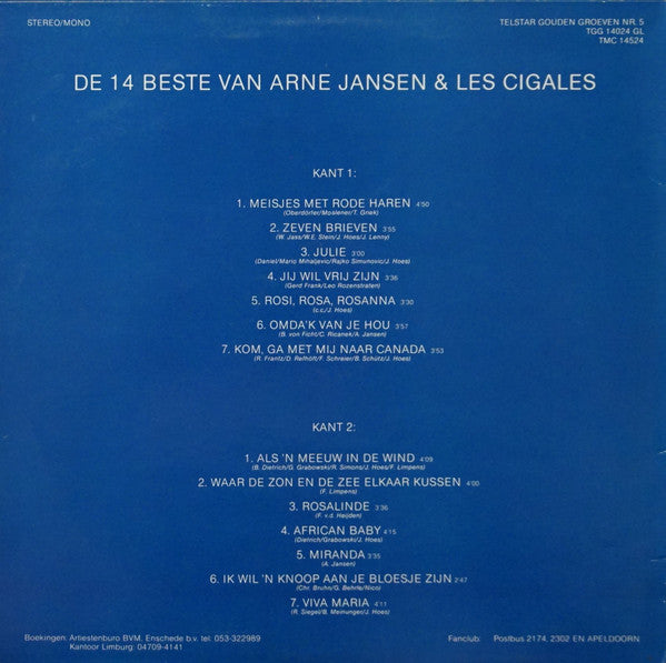 Arne Jansen & Les Cigales -De 14 Beste Van Arne Jansen & Les Cigales