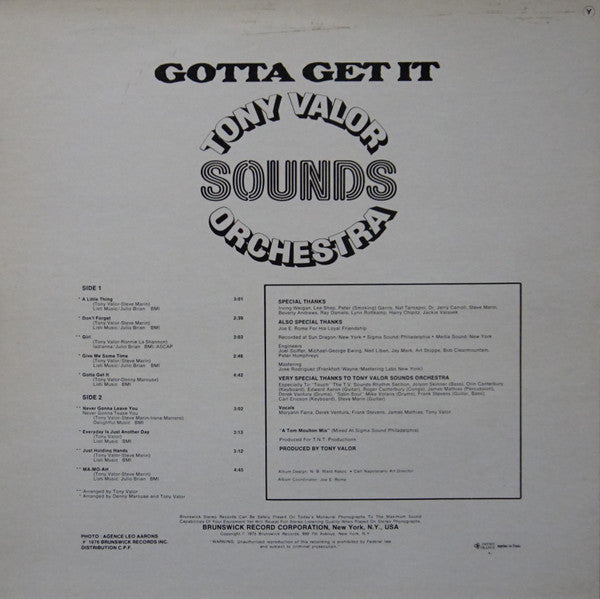 Tony Valor Sounds Orchestra -Gotta Get It