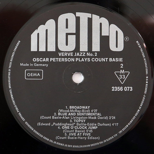 Oscar Peterson -Oscar Peterson Plays Count Basie