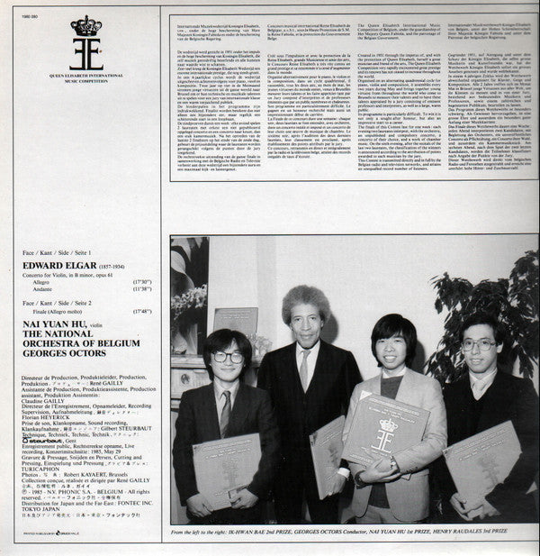 Nai Yuan Hu, The National Orchestra Of Belgium*, Georges Octors - Edward Elgar - Violin Concerto, Opus 61