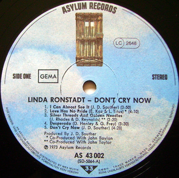 Linda Ronstadt -Don't Cry Now