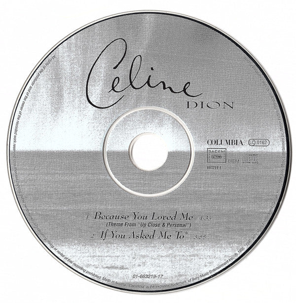 Celine Dion* - Because You Loved Me (Theme From "Up Close &amp; Personal")