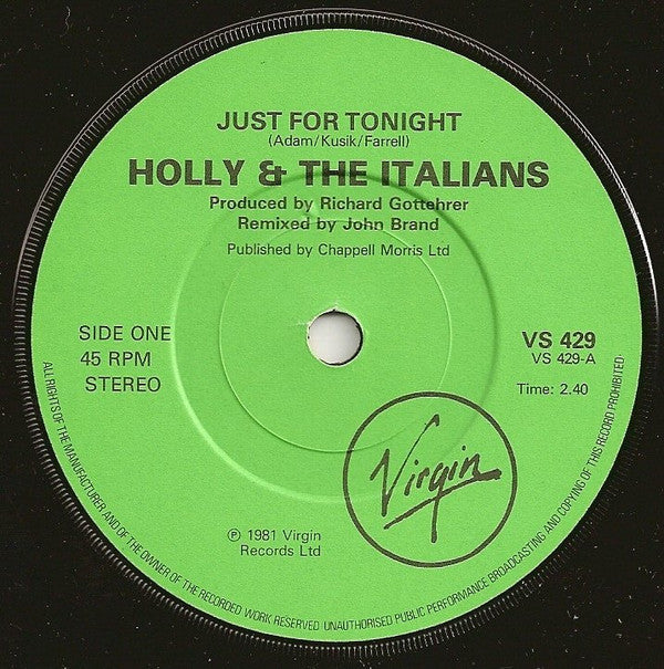 Holly And The Italians -Just For Tonight