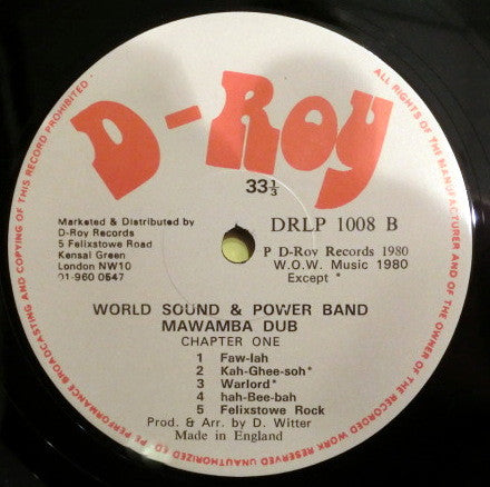 World Sound &amp; Power Band* - Mawamba Dub (Warrior) Chapter Two
