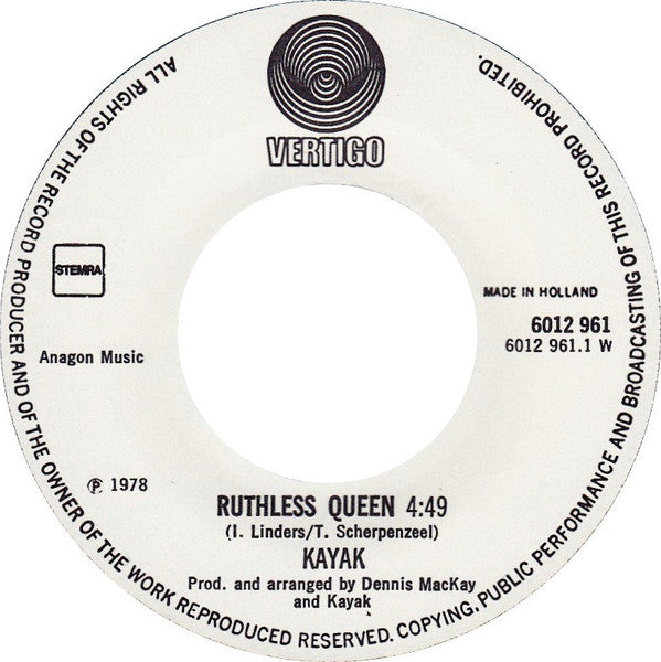 Kayak -Ruthless Queen / Ivory Dance
