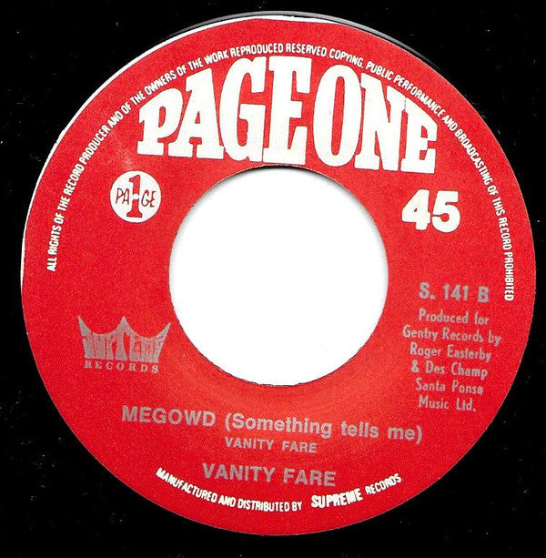 Vanity Fare -Come Tomorrow / Megowd (Something Tells Me)