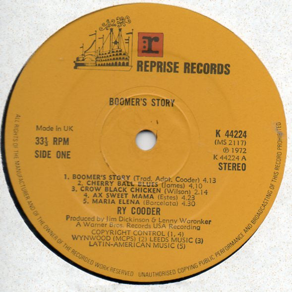 Ry Cooder -Boomer's Story