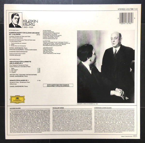 Alban Berg - Die Verlegten Werke - Published Works - Œevres Publiees