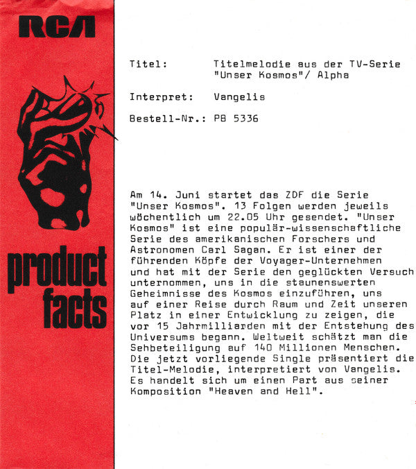 Vangelis - Titelmelodie Aus Der TV-Serie "Unser Kosmos"