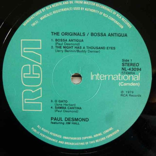 Paul Desmond Featuring Jim Hall -Bossa Antigua