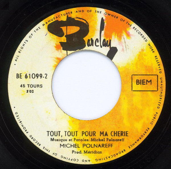 Michel Polnareff -Tous Les Bateaux Tous Les Oiseaux / Tout, Tout Pour Ma Chérie