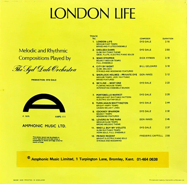 The Syd Dale Orchestra -London Life