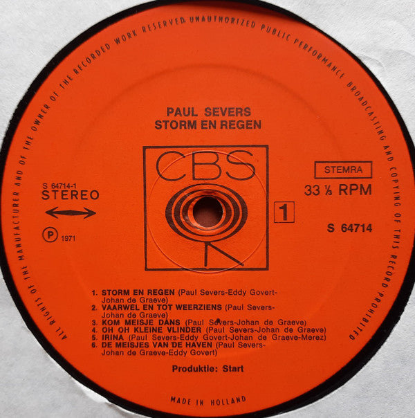 Paul Severs -Storm En Regen