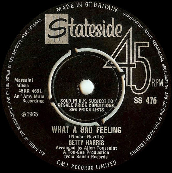 Betty Harris -What A Sad Feeling