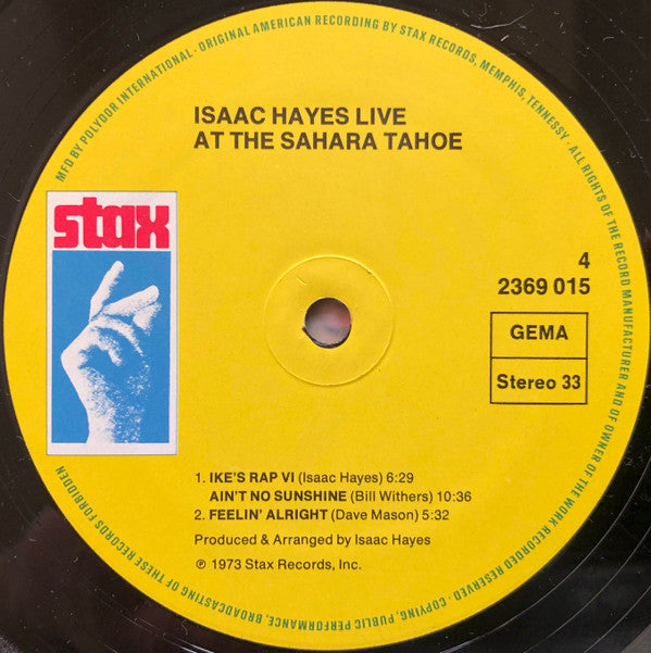 Isaac Hayes -Live At The Sahara Tahoe