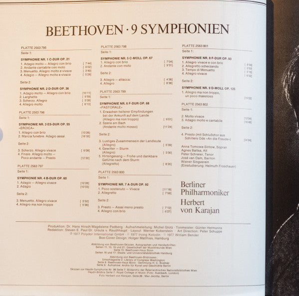 Beethoven* / Karajan*, Berliner Philharmoniker - 9 Symphonien