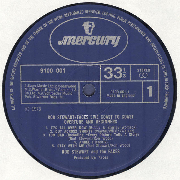 Rod Stewart / Faces (3) -Live Coast To Coast  - Overture And Beginners