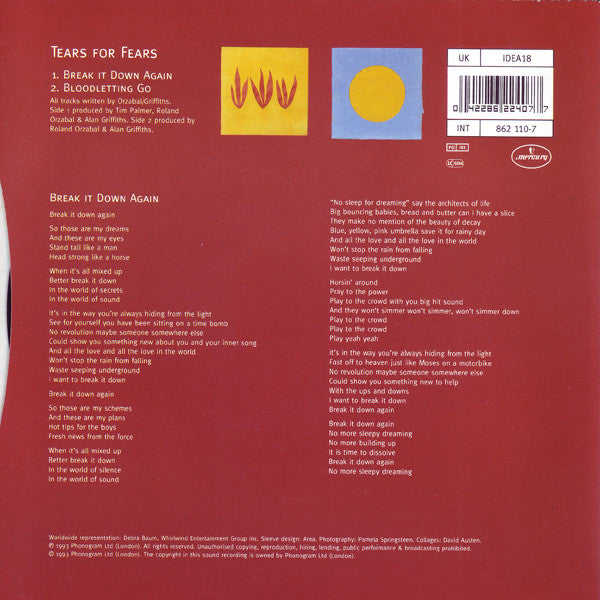 Tears For Fears -Break It Down Again