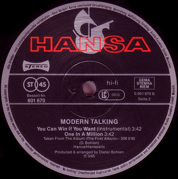 Modern Talking -You Can Win If You Want (Special Dance Version)