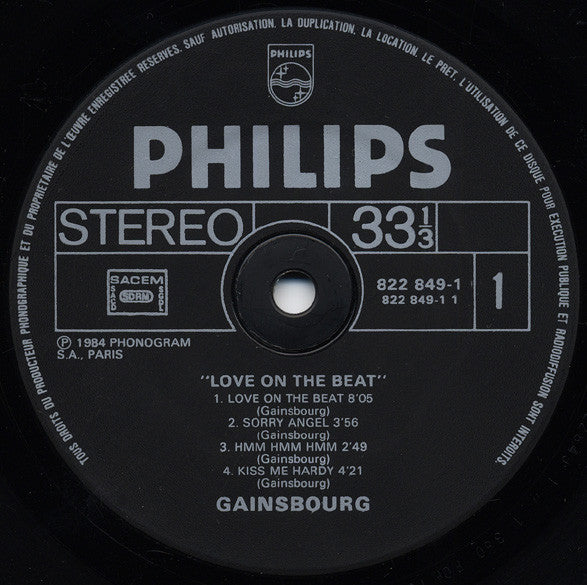 Gainsbourg* - Love On The Beat