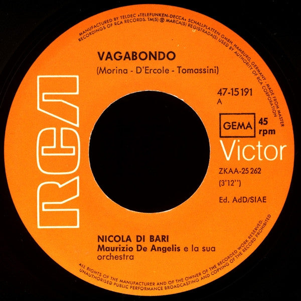 Nicola Di Bari -Vagabondo / La Mia Donna