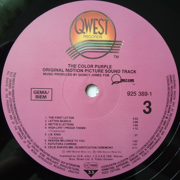 Quincy Jones -The Color Purple (Original Motion Picture Sound Track)