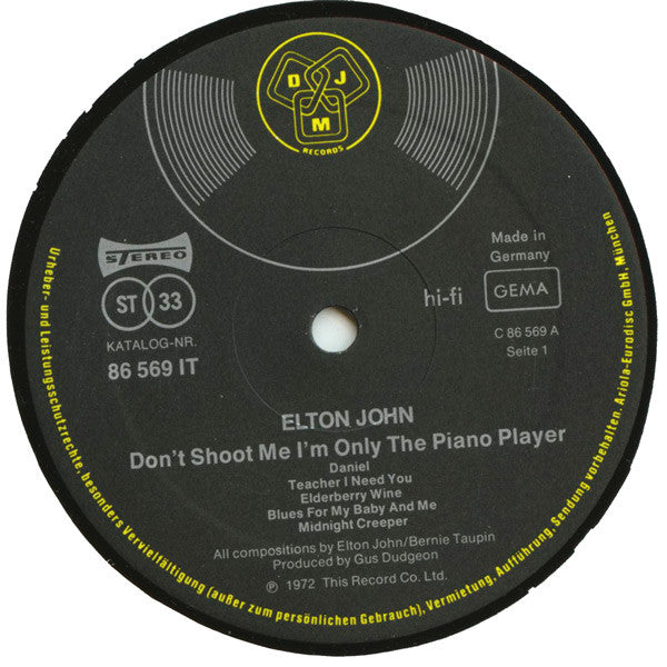 Elton John -Don't Shoot Me I'm Only The Piano Player