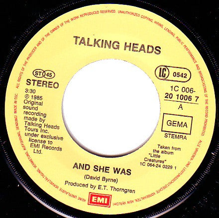 Talking Heads - And She Was