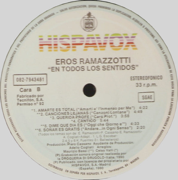 Eros Ramazzotti -En Todos Los Sentidos