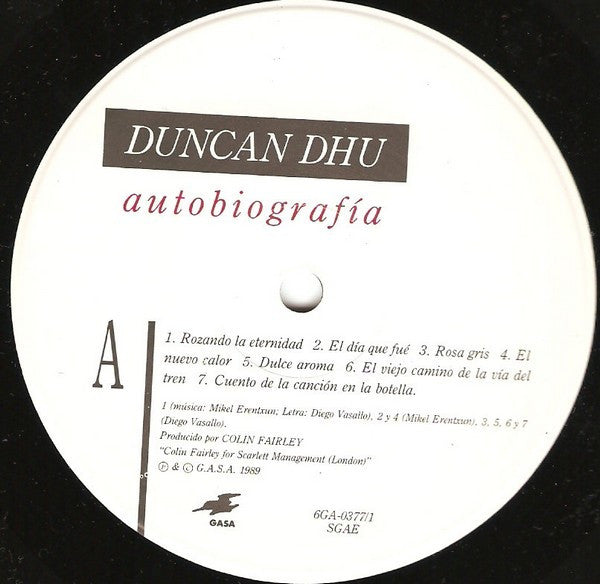 Duncan Dhu -Autobiografía ‎